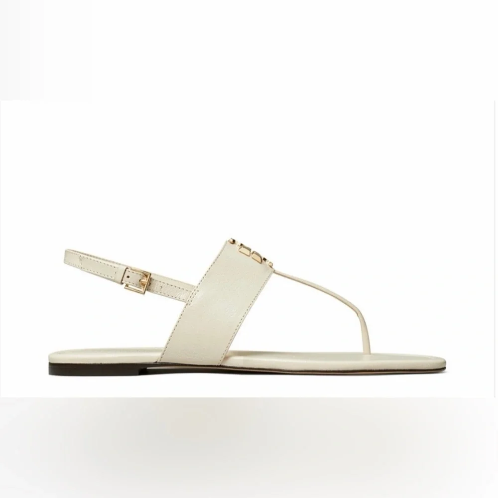 NIB TORY BURCH Women's Eleanor Thong Toe Logo Sandals